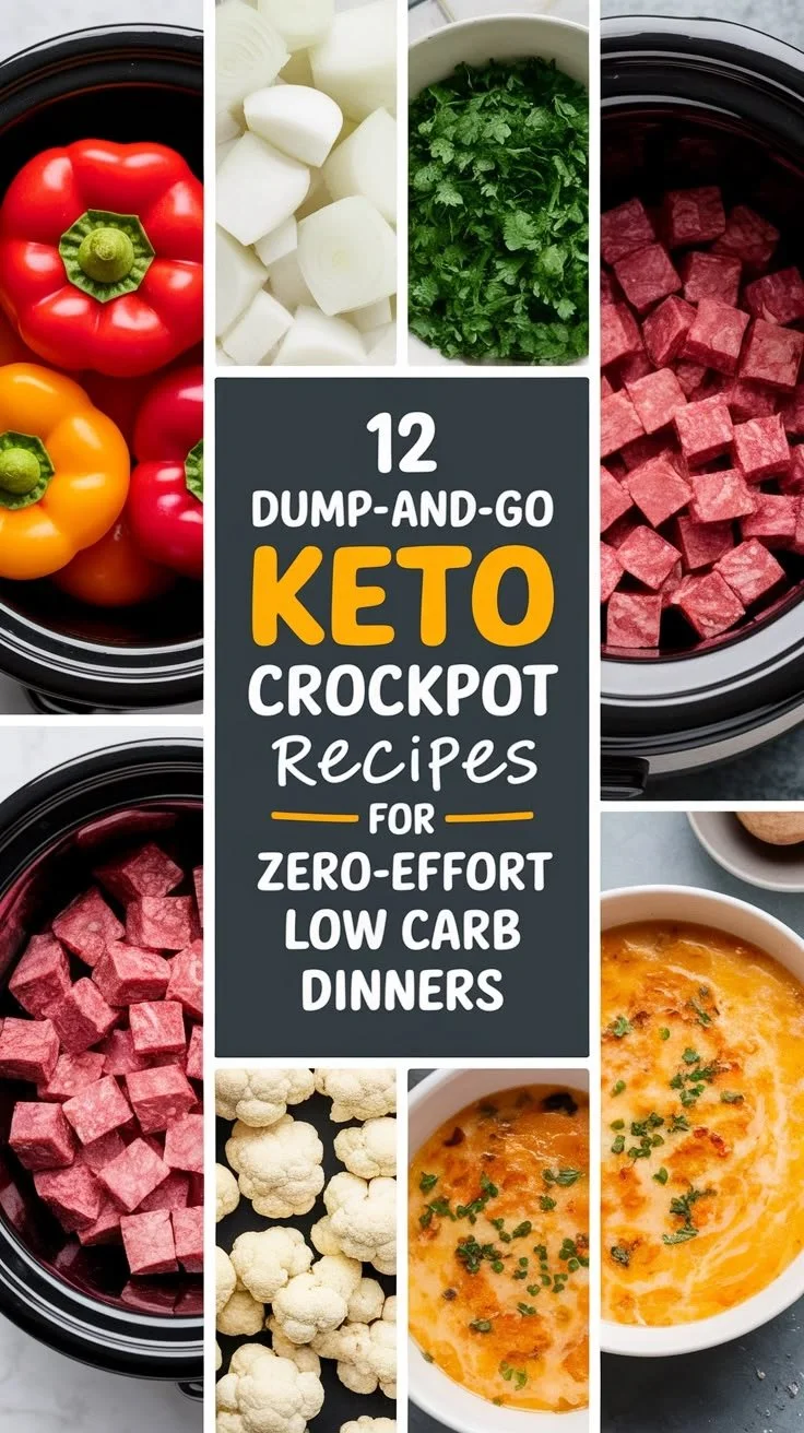 Delicious keto crockpot meal preparations for easy low-carb dinners.