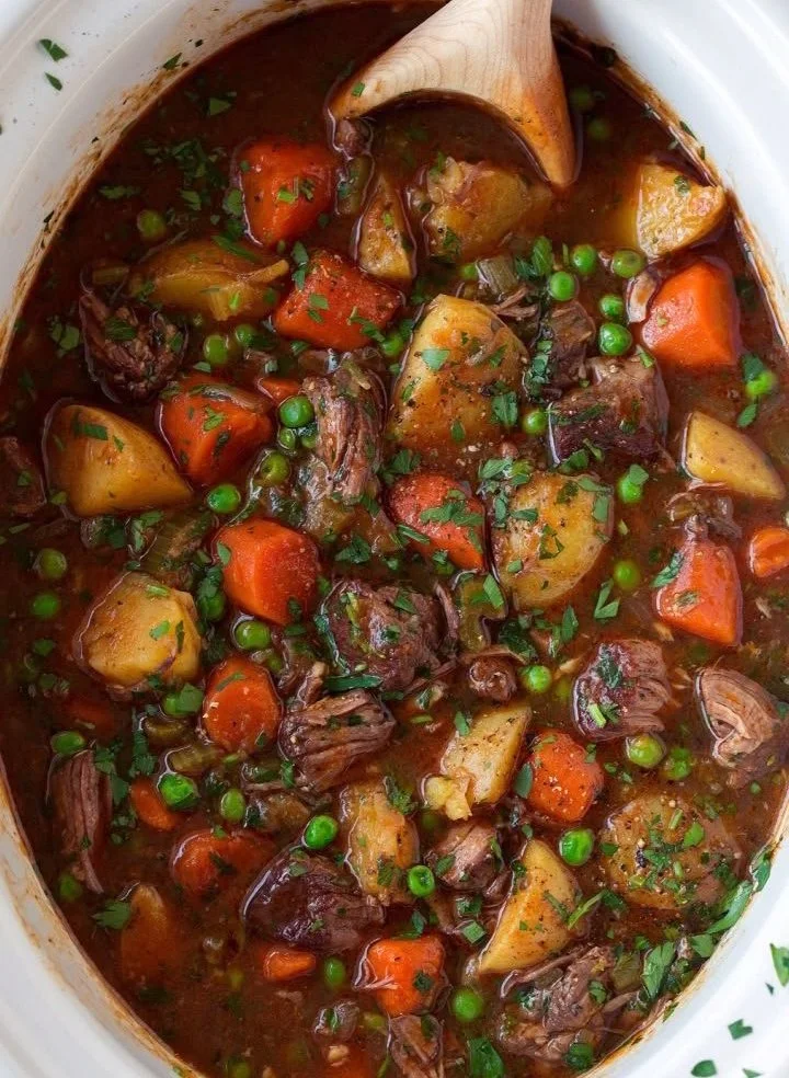 Delicious bowl of the best ever beef stew with tender beef and fresh vegetables