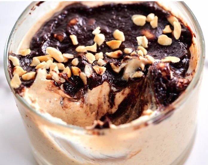 Delicious Cottage Cheese Peanut Butter Mousse served in a bowl