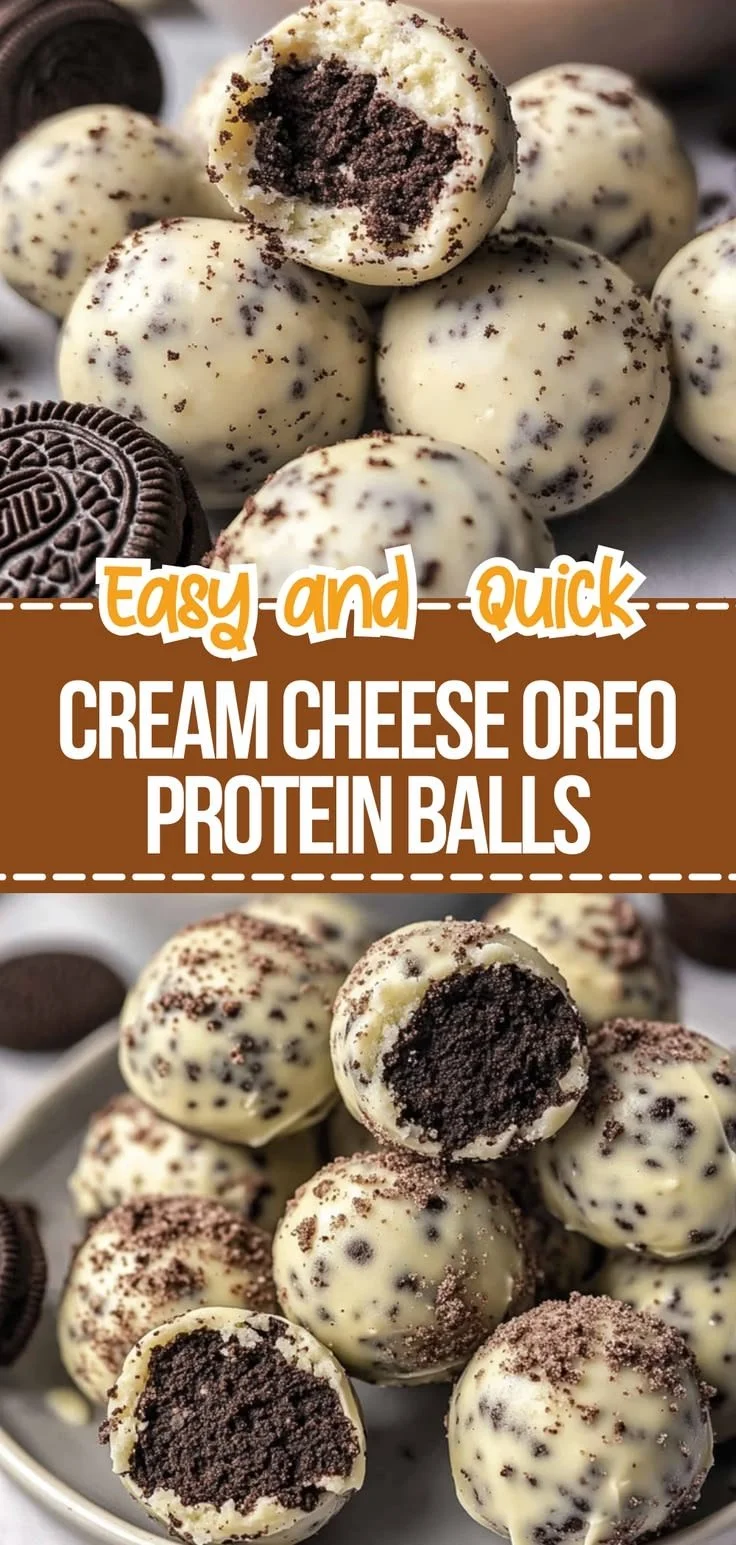 Cream Cheese Oreo Protein Balls: Healthy treat with protein perfect for any occasion.