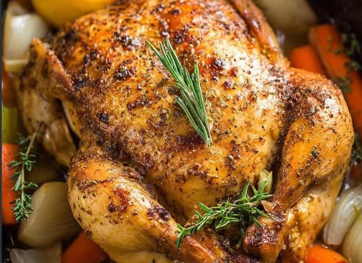 Deliciously cooked whole chicken in a crockpot for easy family meals