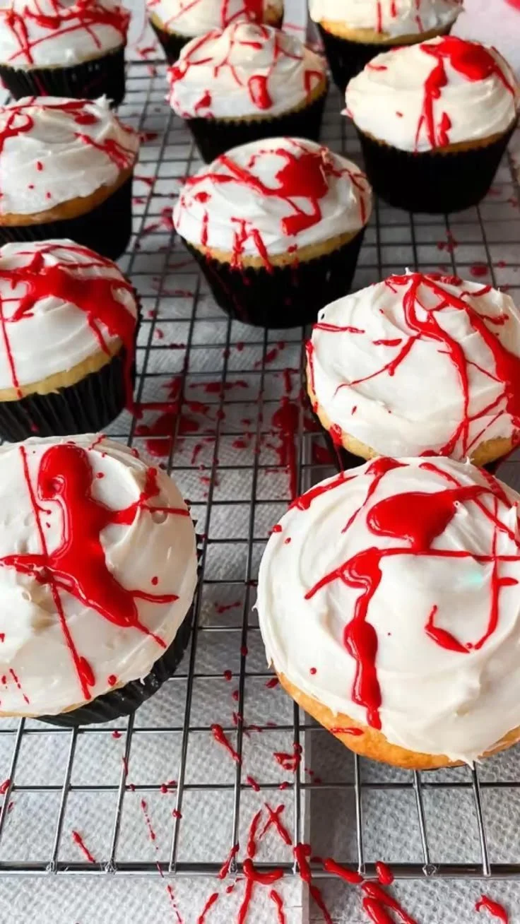 Spooky Halloween dessert ideas featuring candy corn and ghost cupcakes