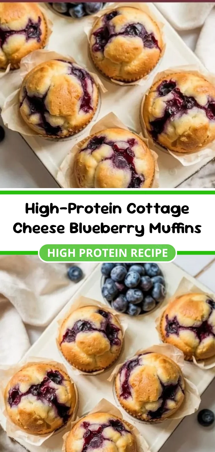 High-Protein Cottage Cheese Blueberry Muffins