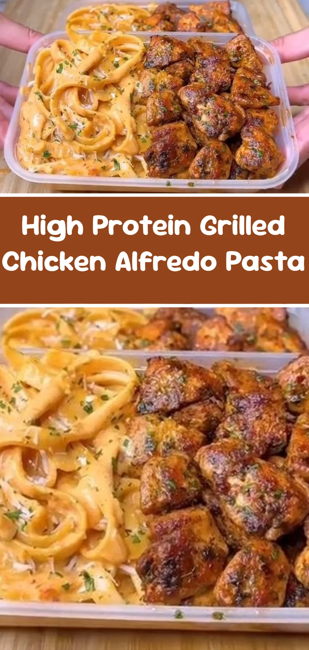High Protein Grilled Chicken Alfredo Pasta