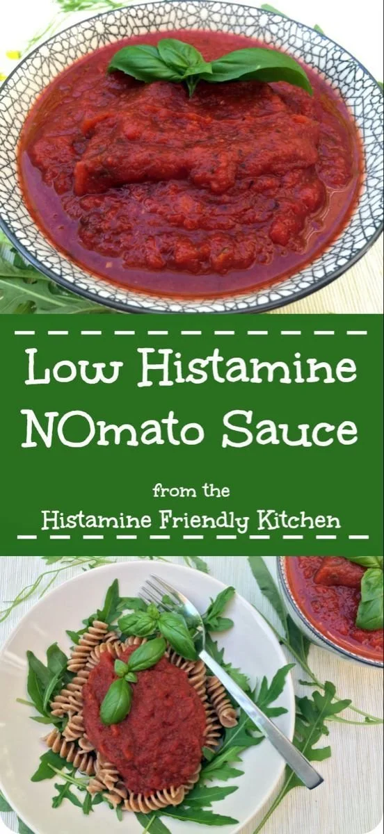 A bowl of histamine friendly nomato sauce made from fresh vegetables.