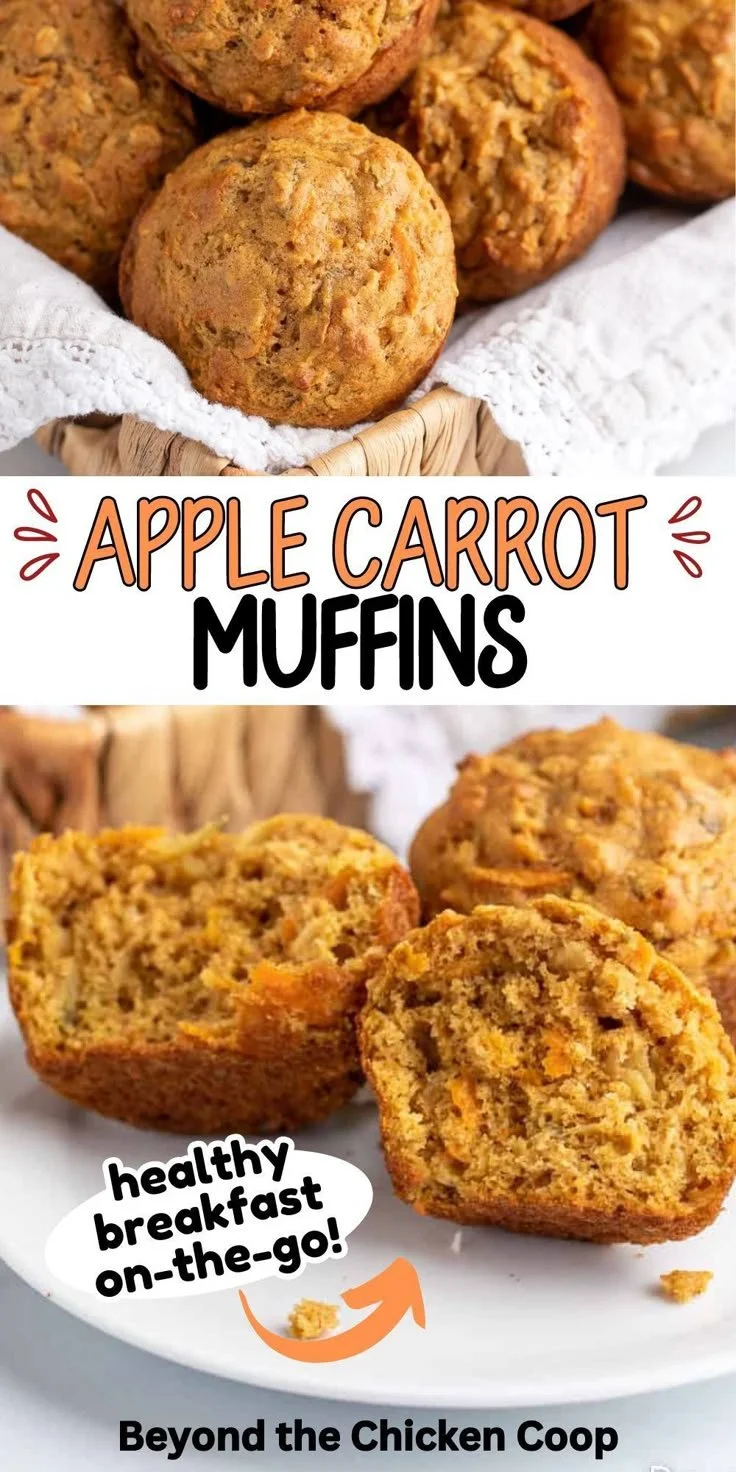 Kid-approved apple carrot muffin fresh out of the oven