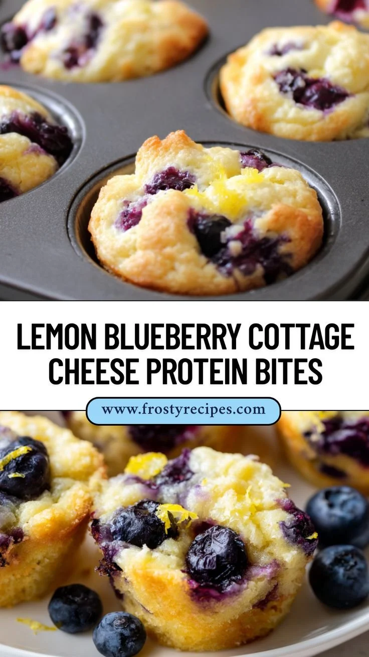 Lemon Blueberry Cottage Cheese Protein Bites on a plate