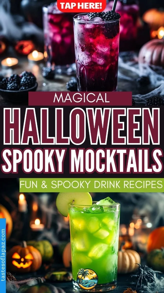 Spooky mocktails for Halloween celebrations with colorful non-alcoholic drinks.