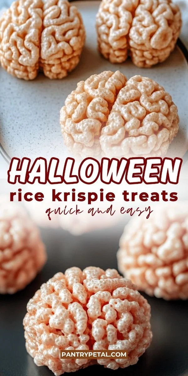 Spooky Marshmallow Rice Krispies Brains Halloween treat
