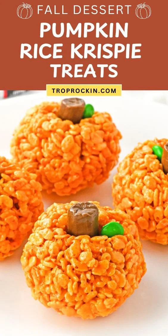 Delicious Pumpkin Rice Krispie Treats displayed on a festive platter