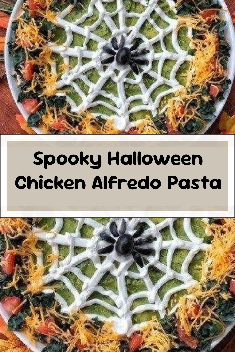 Spooky Halloween Chicken Alfredo Pasta