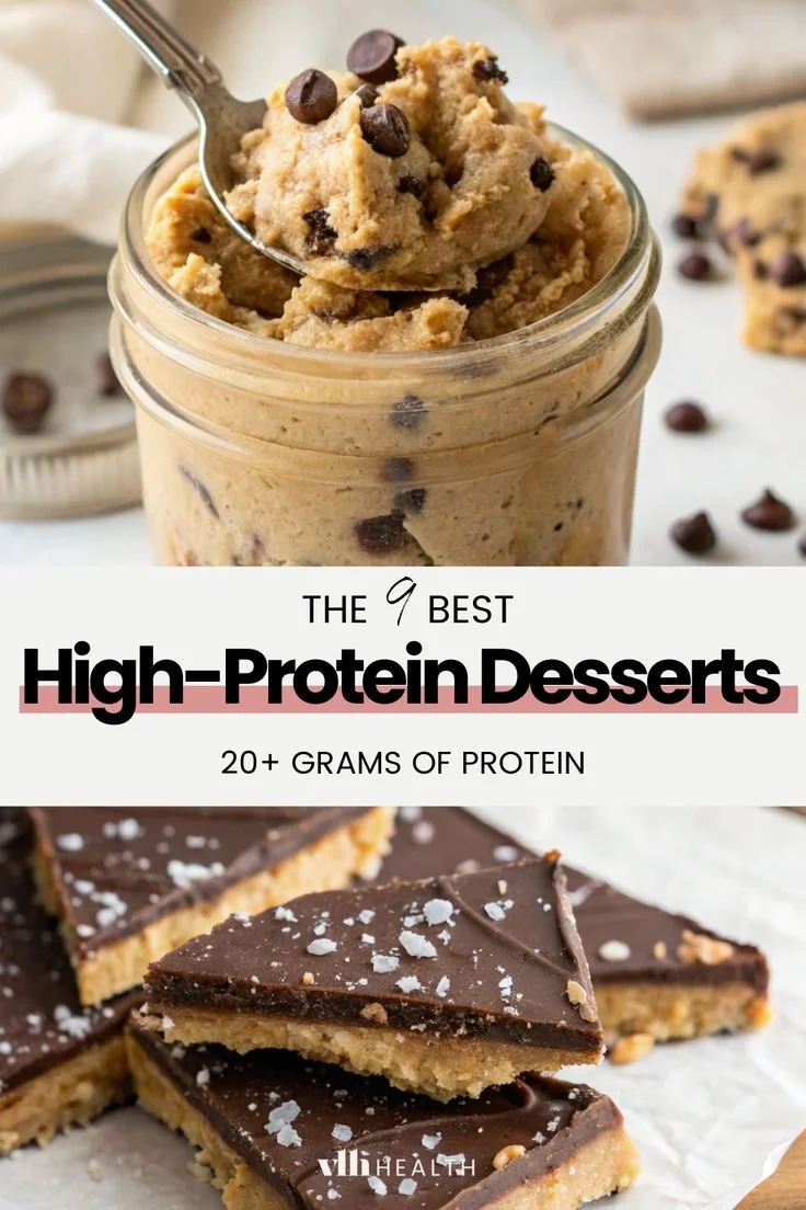 A selection of the best high protein desserts packed with 20+ grams of protein