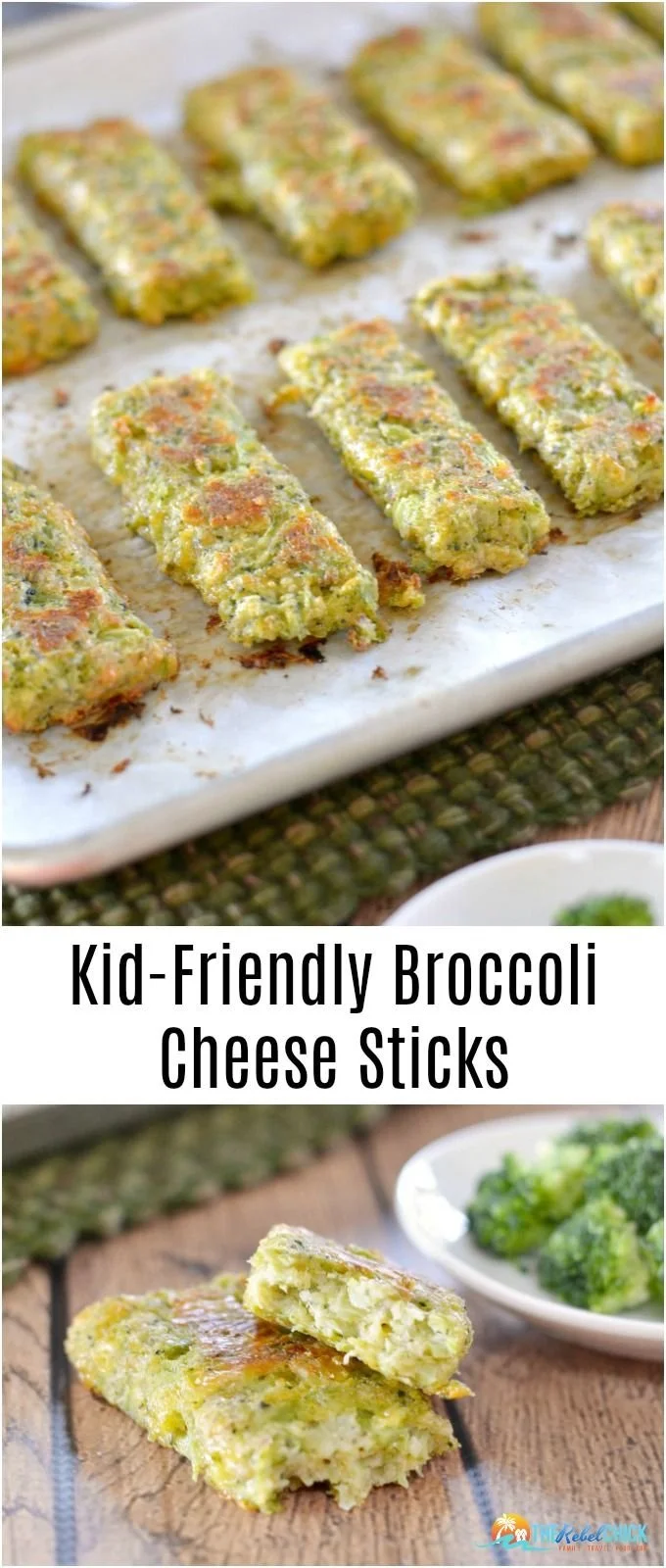 Delicious homemade broccoli cheese sticks served on a plate for kids
