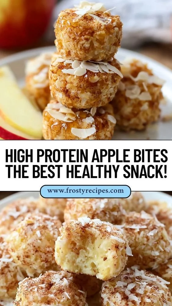 Cinnamon Apple Cottage Cheese Bites served on a plate with fresh apples and cinnamon.