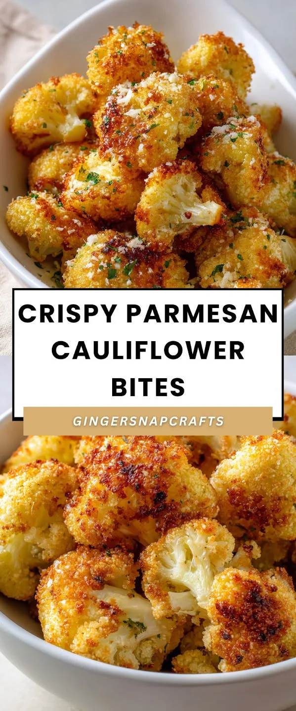 Crispy Parmesan Cauliflower Bites served in a bowl