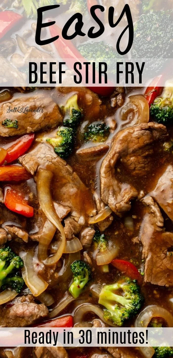 Delicious easy beef stir fry with colorful vegetables in a skillet