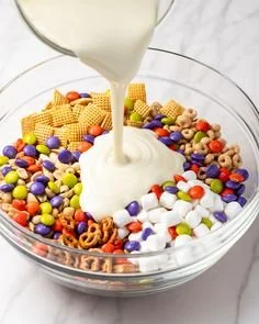 Colorful Halloween Monster Munch snack mix for festive celebrations