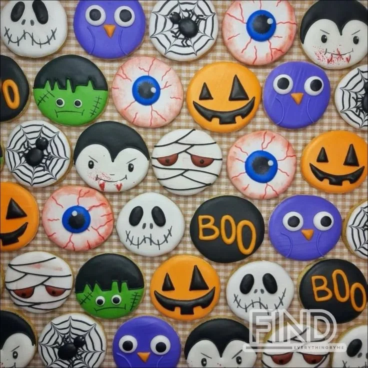 Customized Halloween sugar cookies for trick or treat celebrations