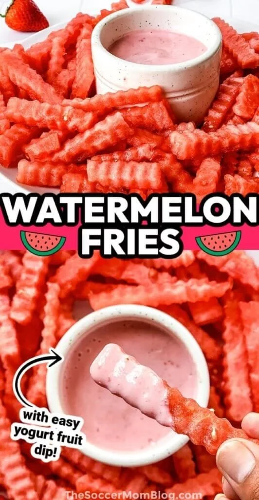 Healthy watermelon fries served as a refreshing snack