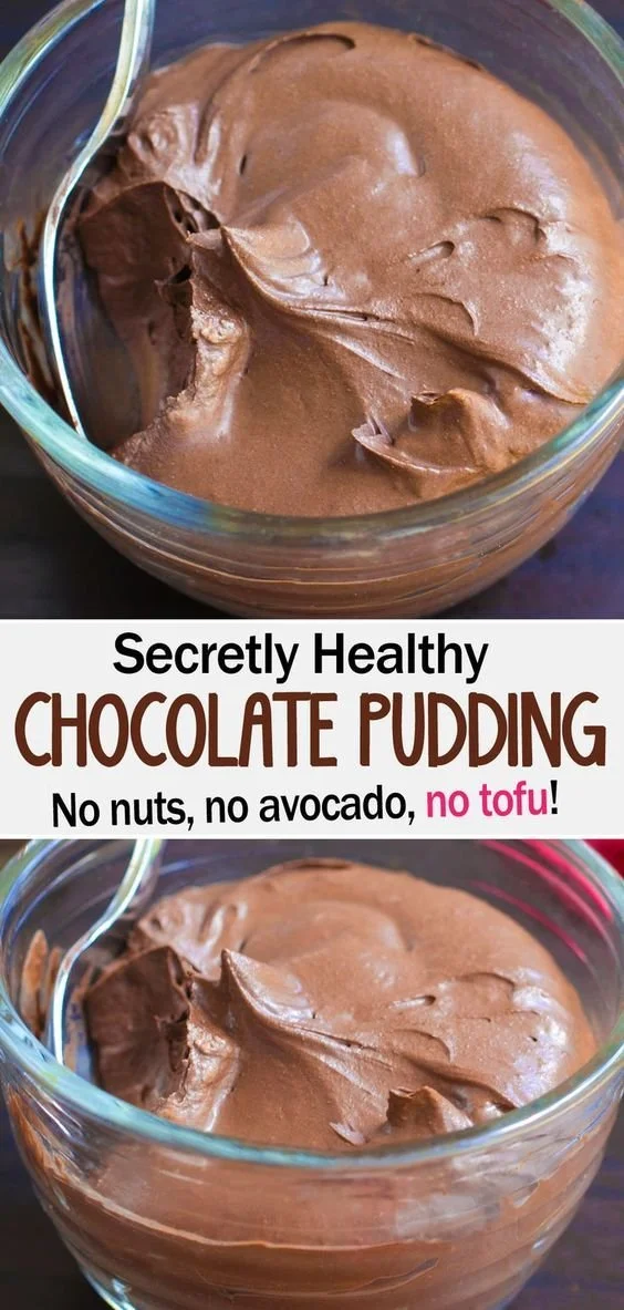 Delicious vegan chocolate pudding served in a bowl, perfect healthy snack for kids.