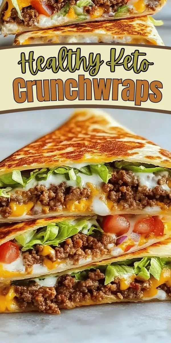 Delicious homemade Keto Crunchwraps filled with fresh ingredients.