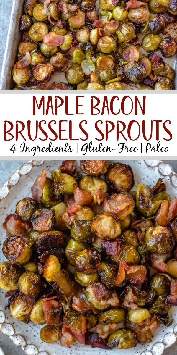 Maple bacon Brussels sprouts served as a tasty side dish
