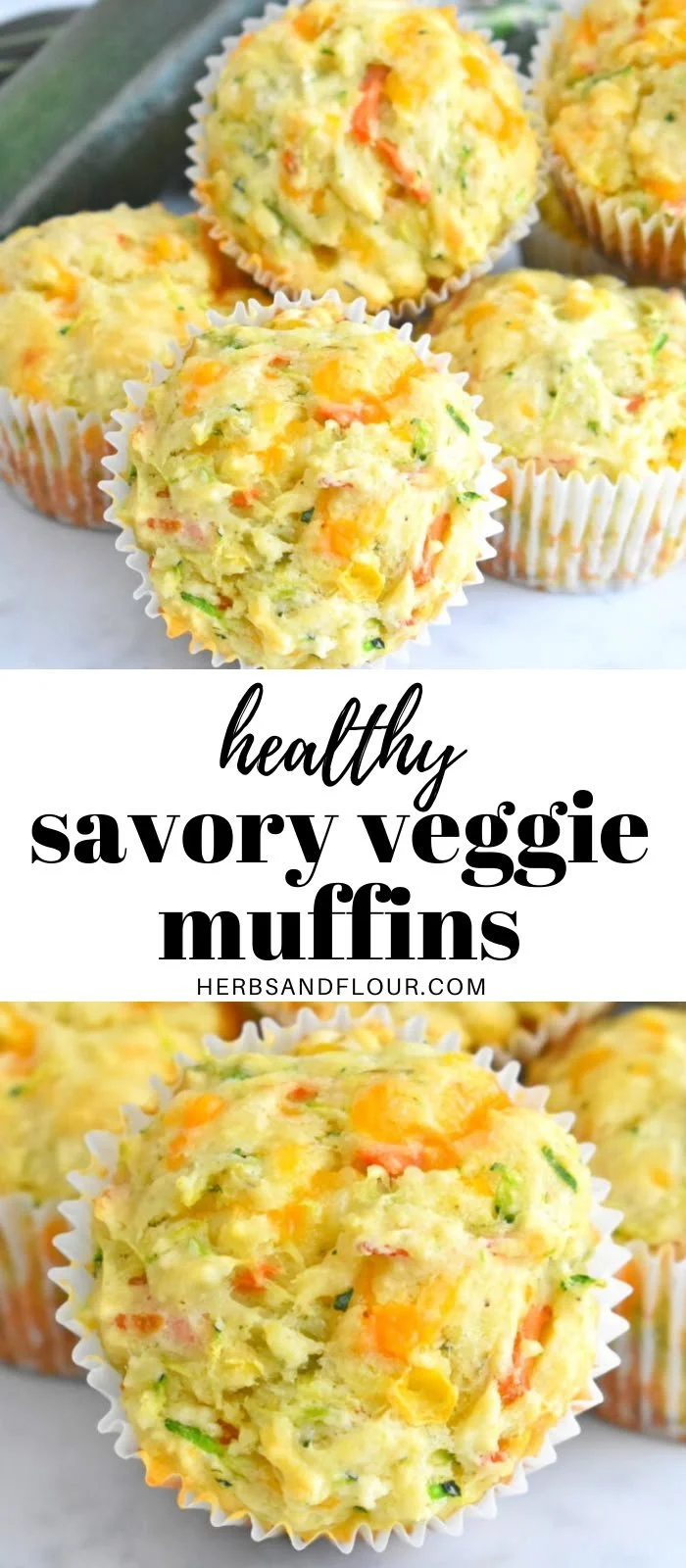 Savory veggie muffins filled with fresh herbs and vegetables