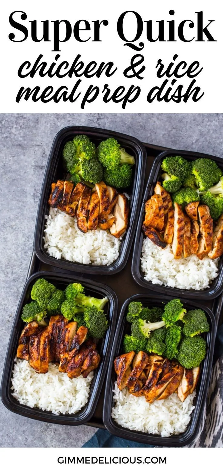 Quick chicken rice meal prep dish ready to serve