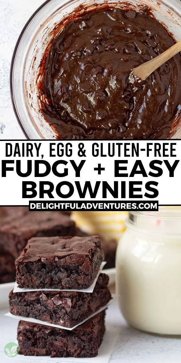 Delicious vegan gluten-free brownies topped with nuts and chocolate.